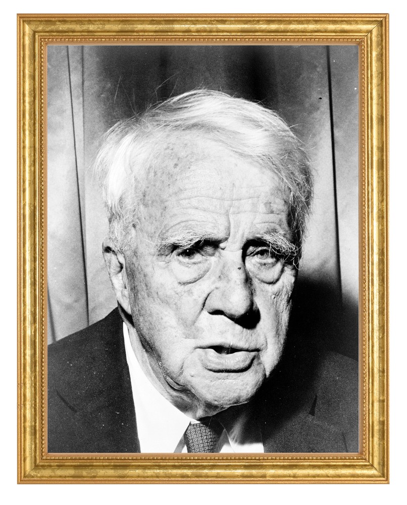 Robert Frost Photograph in a Aged Gold Frame