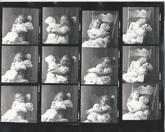 Young Girl Holds & Rocks Doll R HENDRICKSON Negatives & Photo Contact Sheet R24