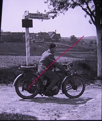 Frankfurt Scheinfeld Sign Motorcycle Circa 1920 Historical Glass Picture