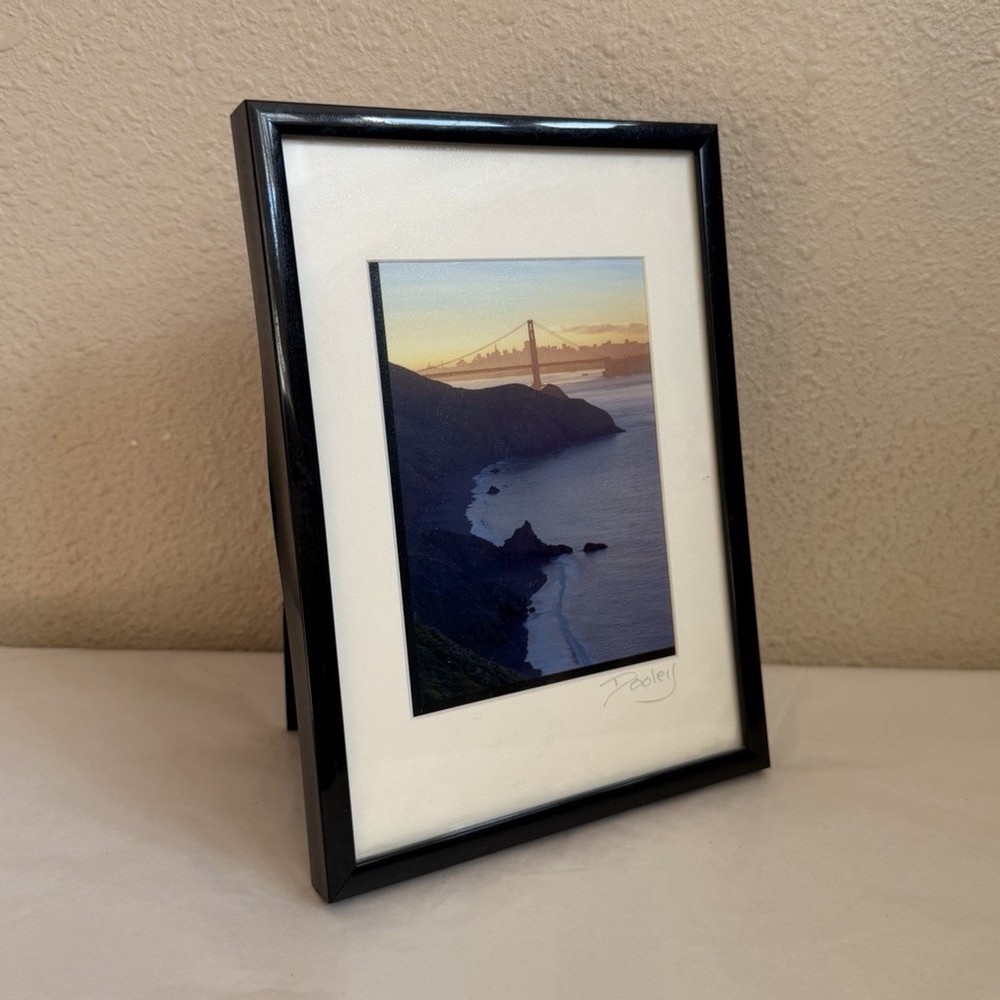 Dooley Signed Golden Gate Bridge Sunset Color Photograph Framed 5×7 Landscape