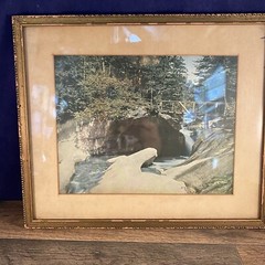 Vintage Framed Photo Of Bridge Over Creek Matted Ready To Hang 12.75”W x 10.75”H