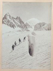 Original 1888 VITTORIO SELLA ‘Crevasse on Glacier Blanc’ Gelatin Silver PHOTO