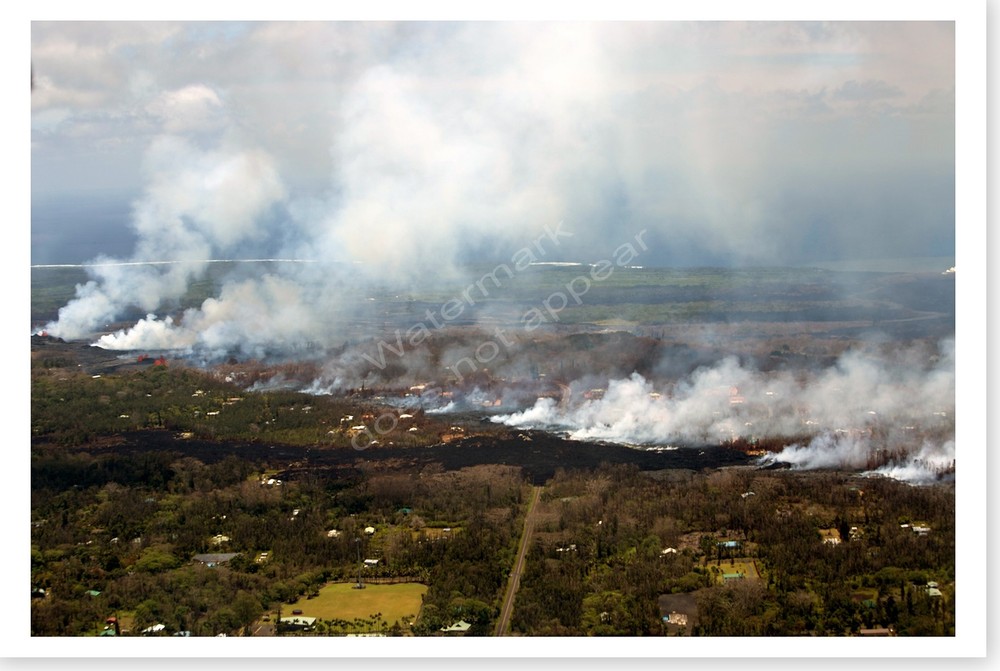 2018 Fissure Smoke And Ash Leilani District Kīlauea Volcano Silver Halide Photo