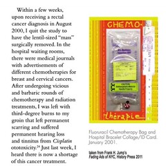 Frank H Jump- Digital collage – Fluorouracil Chemotherapy Bag -Hospital Bracelet
