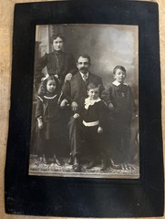 Mounted Antique Black White Family Photograph Photo Victorian Cabinet Card