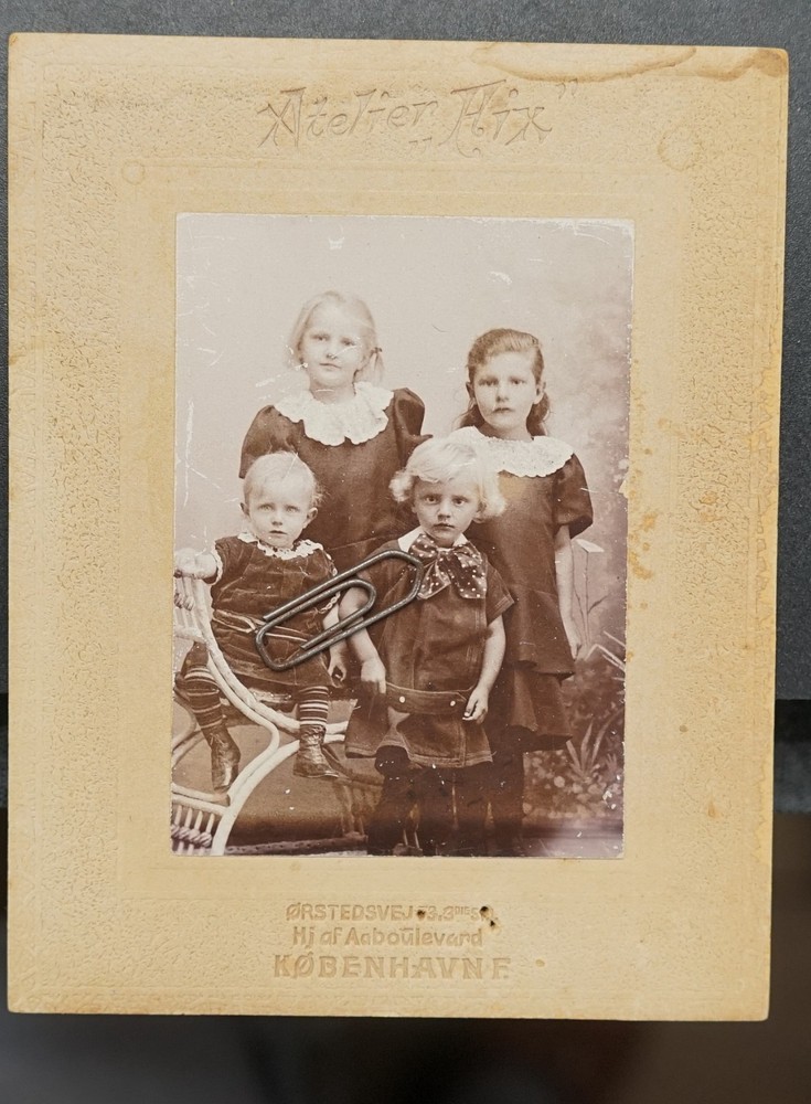 S Photo CDV KAB Portrait Copenhagen Denmark Children Family Siblings Model Old