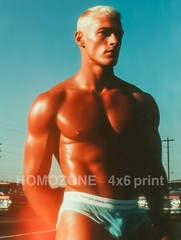Shirtless Guy Figure Art (4×6) — Beefcake Portrait Artwork, Glossy