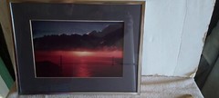 Golden Gate Bridge Sunny Cloudy Framed And Matted Photograph