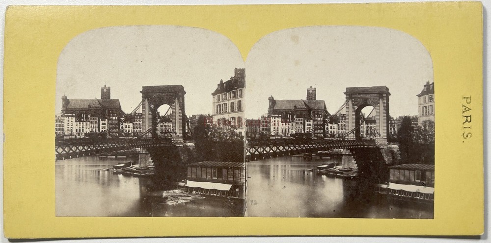 France Bridge Louis Philippe Paris Missing Photo c1858 Stereo Album