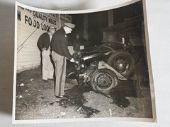 Vintage Car Crash Press Photo 8×10 Police Accident Scene Noir Americana