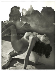 1950 Original ANDRE DE DIENES Female Nude Surreal Landscape Vintage Silver Photo