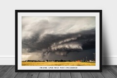 Storm Photography Print – Picture of Thunderstorm Over Small Town in Oklahoma