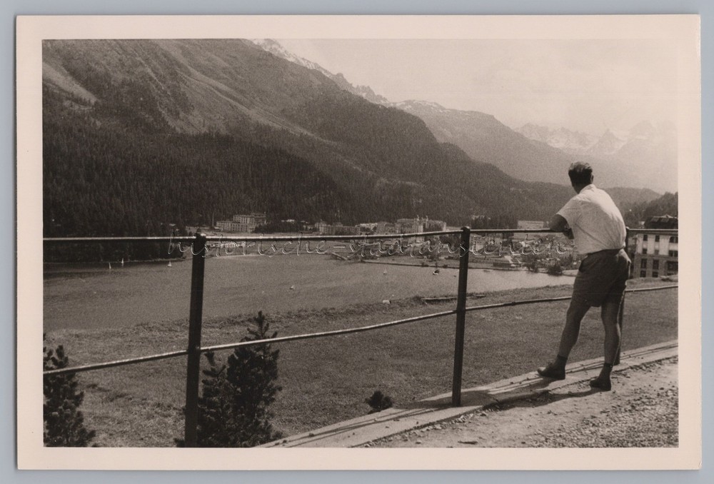 St. Moritz Switzerland 1961 – Sea Sailboats – Vintage Photo 1960s