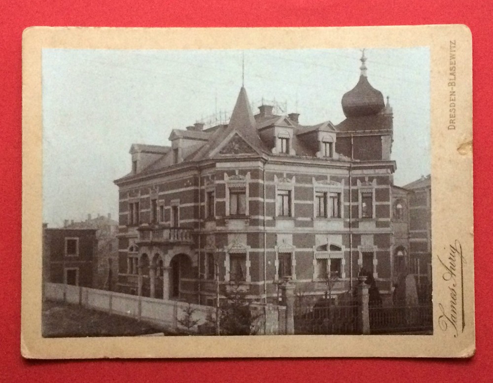 Old Cabinet Photo 14 cm x 18.8 cm Dresden Blasewitz around 1900 Villa (F15545