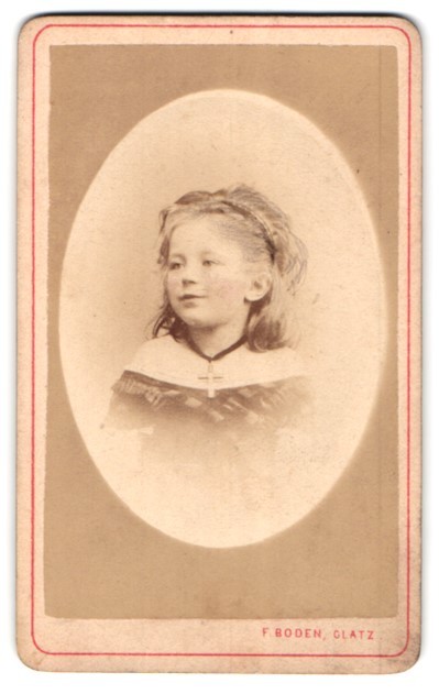 Photograph Franz Boden, Glatz, Charlotte Müller as Child 1872 CDV/Cabinet Photo