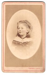 Photograph Franz Boden, Glatz, Charlotte Müller as Child 1872 CDV/Cabinet Photo