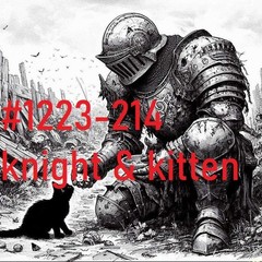 MALE PORTRAIT #1223-214- knight with kitten – freeShipUS