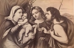 1870 PHOTOGRAPH RENAISSANCE ART Palma Vecchio THE ADORATION Dresden Art Gallery