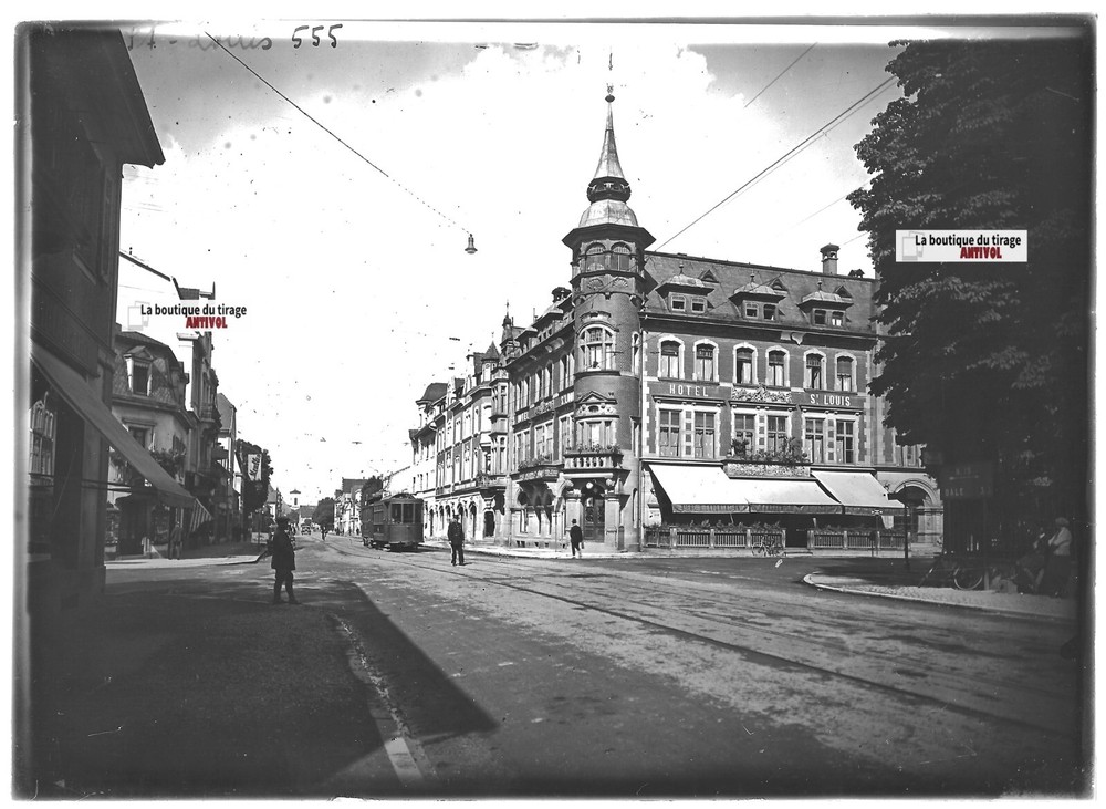 Saint-Louis Hotel Black And White Positive Photo Glass Plate 13X18 Cm