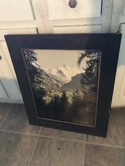 Antique Large Color Photo Alps Landscape Detroit Publishing Co in Original Frame