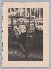 Woman Sitting in Car – Portrait – Vintage Photo 1930s