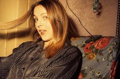 LOT 2x, pretty girl w long hair, , vintage fine art slide, dia! 1970’