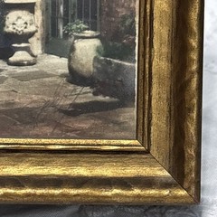 Old Brulatour Courtyard Tinted Photograph Delacroix Signed original frame 1930’s