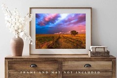 Prairie Photography Print: Oklahoma, Great Plains, Stormy, Picture, Photo