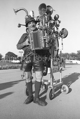 Neal White photo, One Man Band in Lederhosen, 1970s