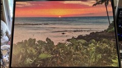 Hawaiian Sunset Photo on a Framed Canvas (done By A Local Artist)