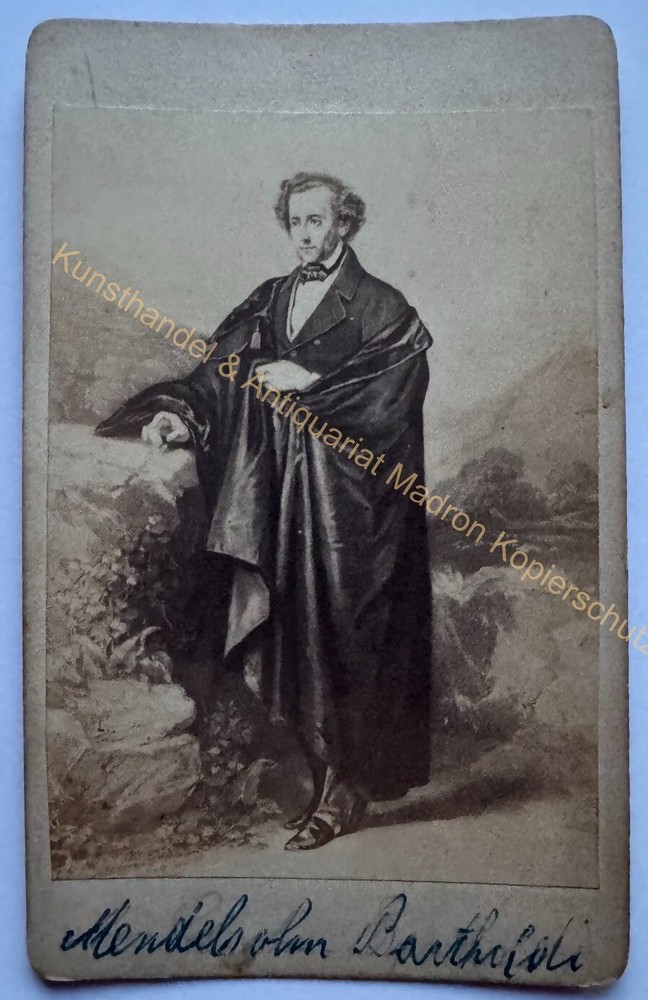 Orig CDV photo photograph picture old fashion around 1870 musician Mendelssohn Bartholdi