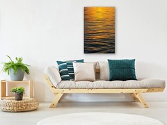 Orange modern abstract photography wall art photo print water ripples picture