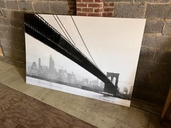 Brooklyn Bridge Plexi-Mount Black And White Photograph 87 X 58 1/2 Inches