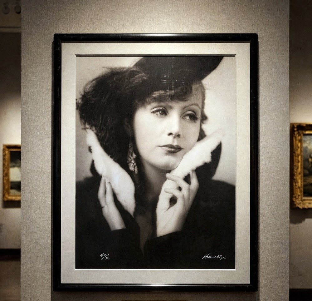 Greta Garbo, Hand-Signed Framed Photograph by George Hurrell, 45″ W x 57″ H