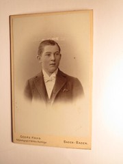 Young man portrait/1898 CDV Georg Hahn Baden-Baden H. Witte’s successor