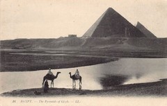 1914 Desert Cairo Egypt Great Pyramids of Giza RPPC Rare Real Photo