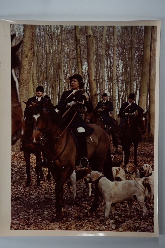 Vintage Analog Photo France Hunting Foxhunting Horse 24X30Cm 1970