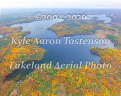 Middle Eau Claire Lake, Barnes, WI, Bayfield Co. Overhead Photo. Frame Optional.