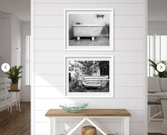 Set of TWO – Bathroom Bear Claw Tub Antique Bathtub Art Photography Print