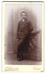 Photograph P. Schneider, Essen, Kettwigerstrasse 38, portrait of a boy in A