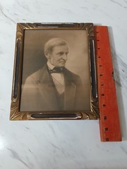 Rare Antique 1900s Ralph Waldo Emerson Portrait Photograph Framed Print 8.25×10″