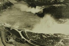 Vintage 3PC Lot WWII Era US B&W Photos NIAGARA FALLS Aerial View 7.5″ X 9.5″