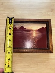 Vintage Dennis Barloga Framed Signed Photograph Of San Diego Sunset 7.75”x5.75”