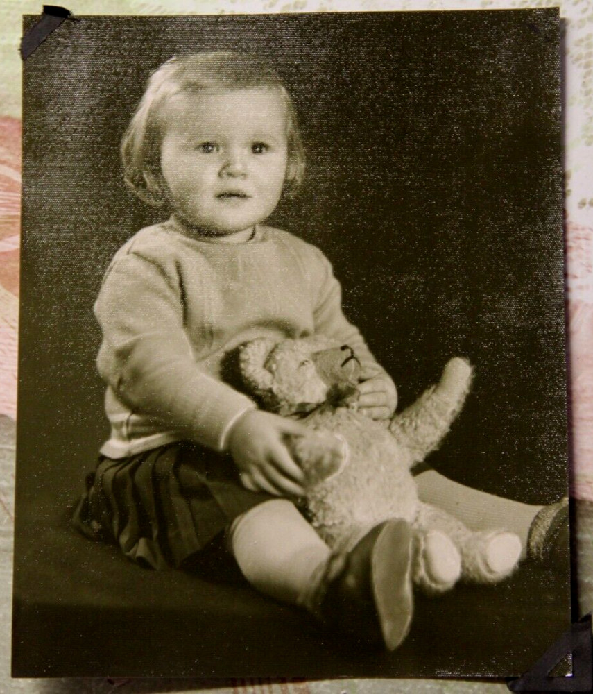 Photo Girls Girl Woman Toy Bear Teddy Polar Bear 1964 GDR I11