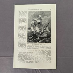 1927 Vasco da Gama Ship Illustration Vintage Maritime Sailing Photograph