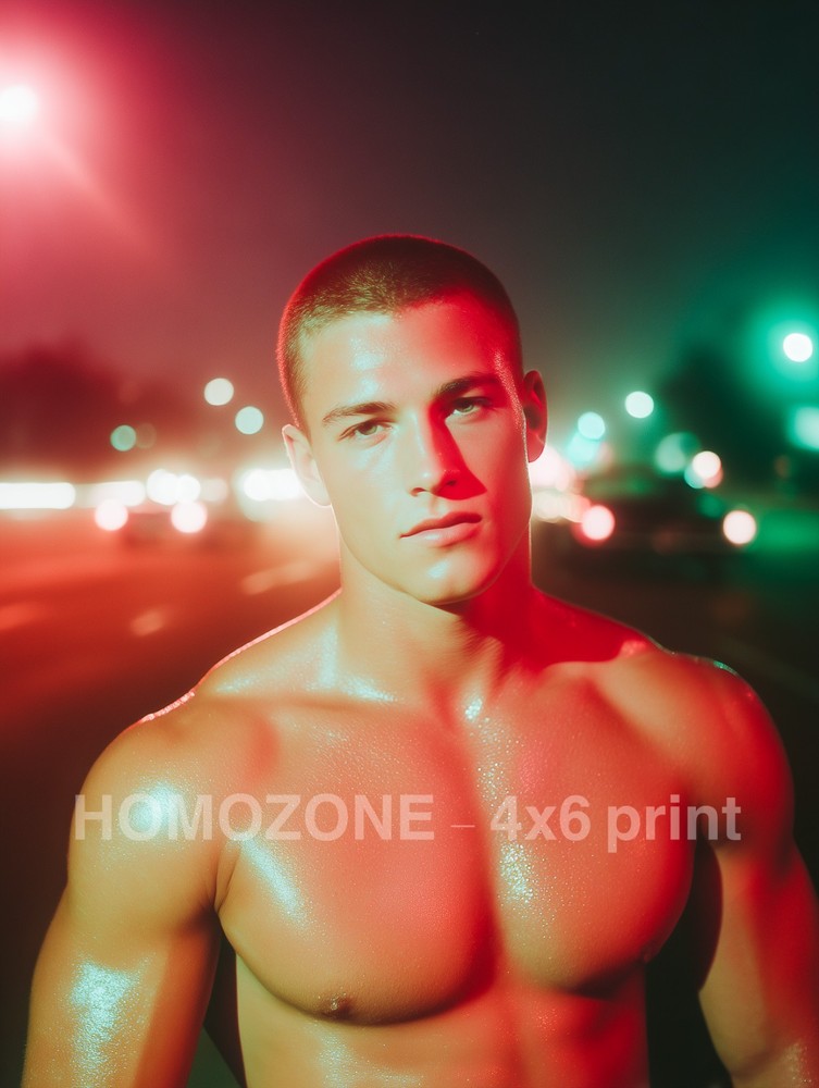 Dreamy Shirtless Male Portrait Artwork (4×6) — Beefcake Figure Art, Glossy