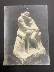 Large Antique Photo Sculpture The Kiss Auguste Rodin Luxembourg Museum