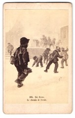 Photography Painting Ed. Frere: La chemin de l’ecole, children in winter