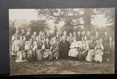 Photo postcard portrait costume women costume picture Saxony Thuringia theme picture