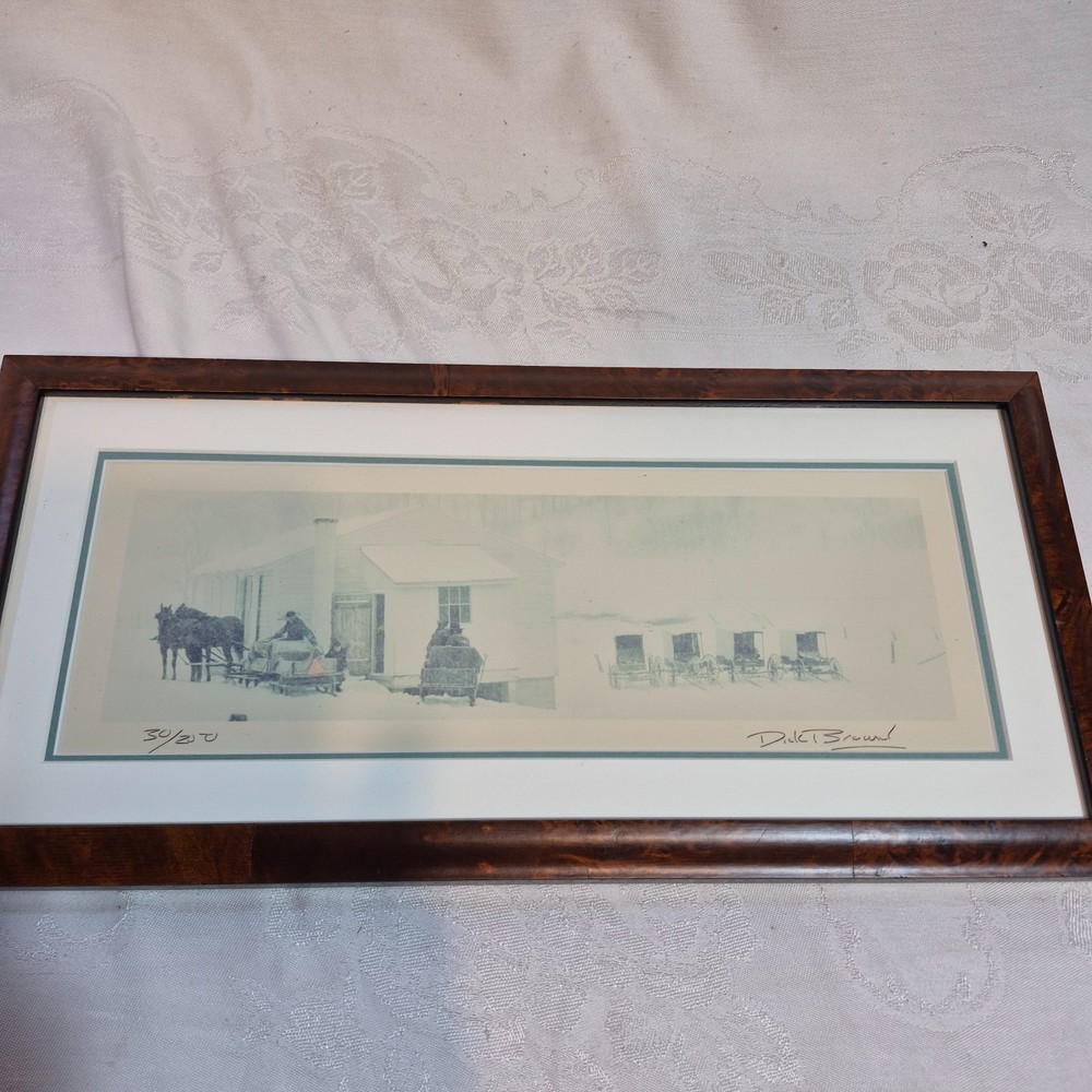 Dick Brown Amish Photo Signed Limited Edition in Walnut Frame Under Glass